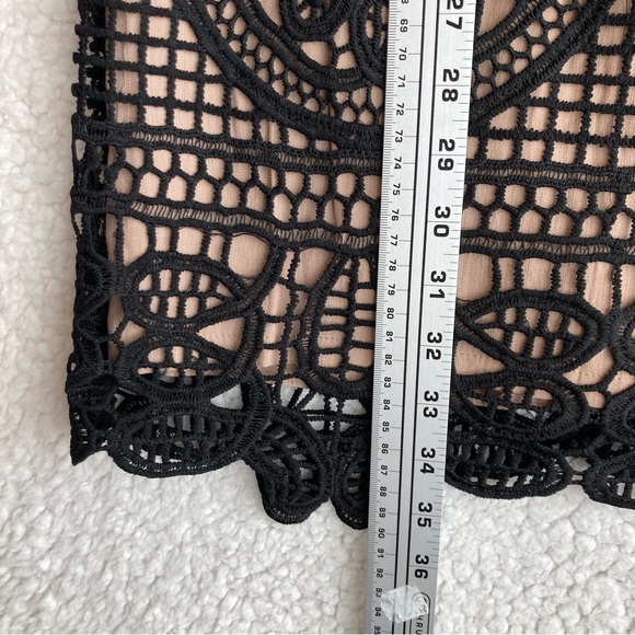 J.O.A. Los Angeles Women's black crochet lace overlay short sleeve dress, Sz S - Picture 8 of 17